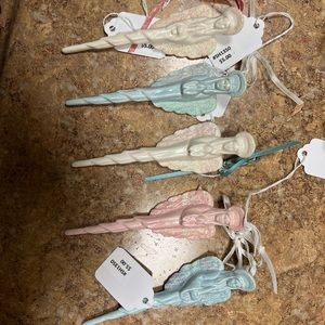 Set of 5 Handmade Angel Icicle Ornaments